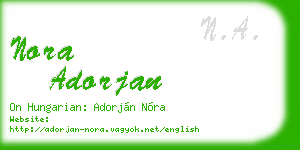 nora adorjan business card
